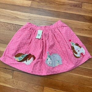 NWT Mini Boden 9-10 Birthday Guinea Pig Appliqué Liberty Floral Lined Cord Skirt